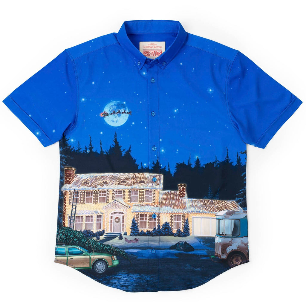 RSVLTS It’s a Beaut KUNUFLEX Short Sleeve Shirt in Blue — front view