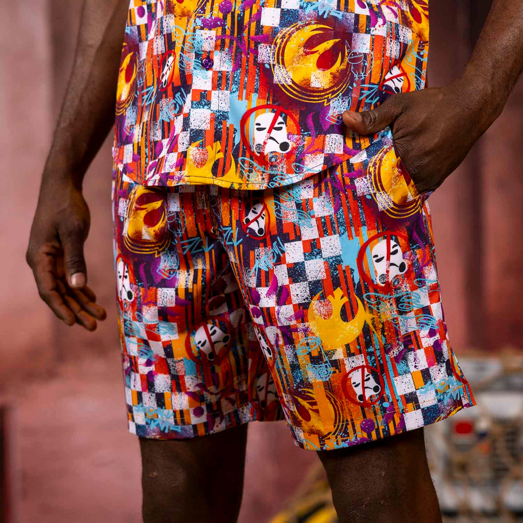 RSVLTS Sabine Wuz Here Hybrid Shorts in Multicolor — detail 11