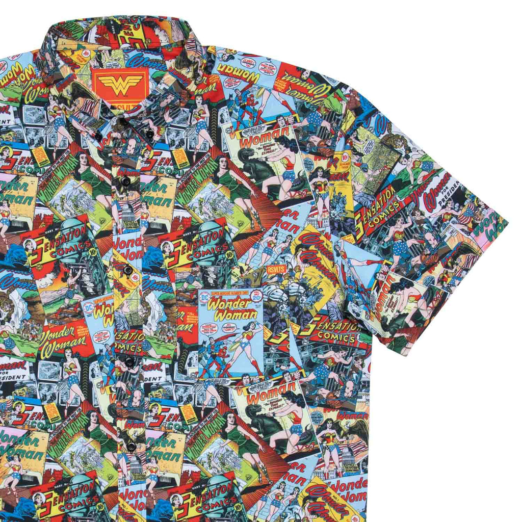 RSVLTS Themyscira Chronicles KUNUFLEX Short Sleeve Shirt in Multicolor — front view
