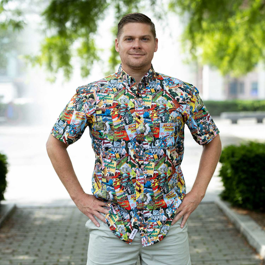 RSVLTS Themyscira Chronicles KUNUFLEX Short Sleeve Shirt in Multicolor — detail 3