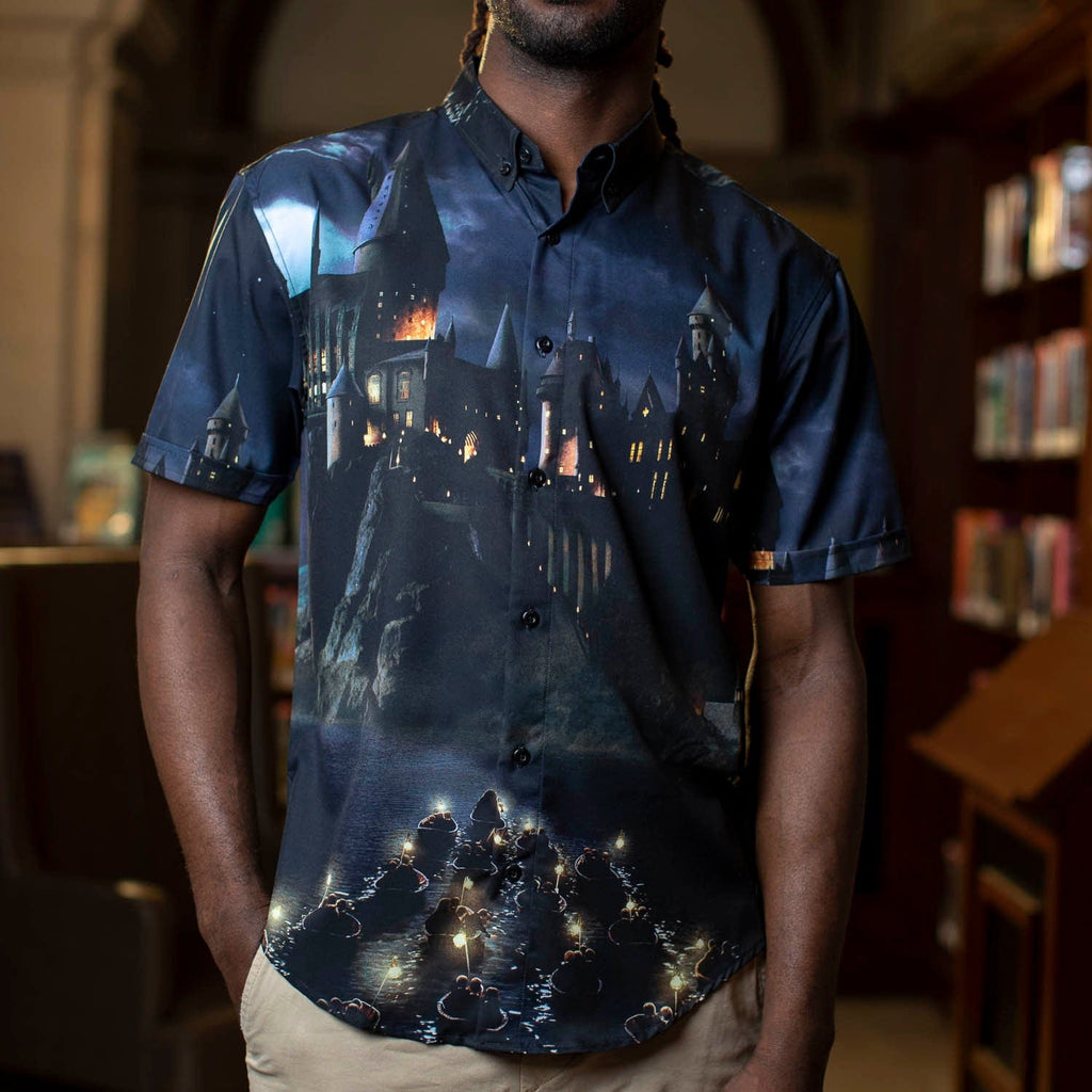 RSVLTS Welcome to Hogwarts KUNUFLEX Short Sleeve Shirt in Black — detail 4
