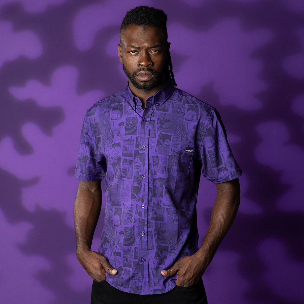 RSVLTS The Curse KUNUFLEX Short Sleeve Shirt in Purple — detail 4