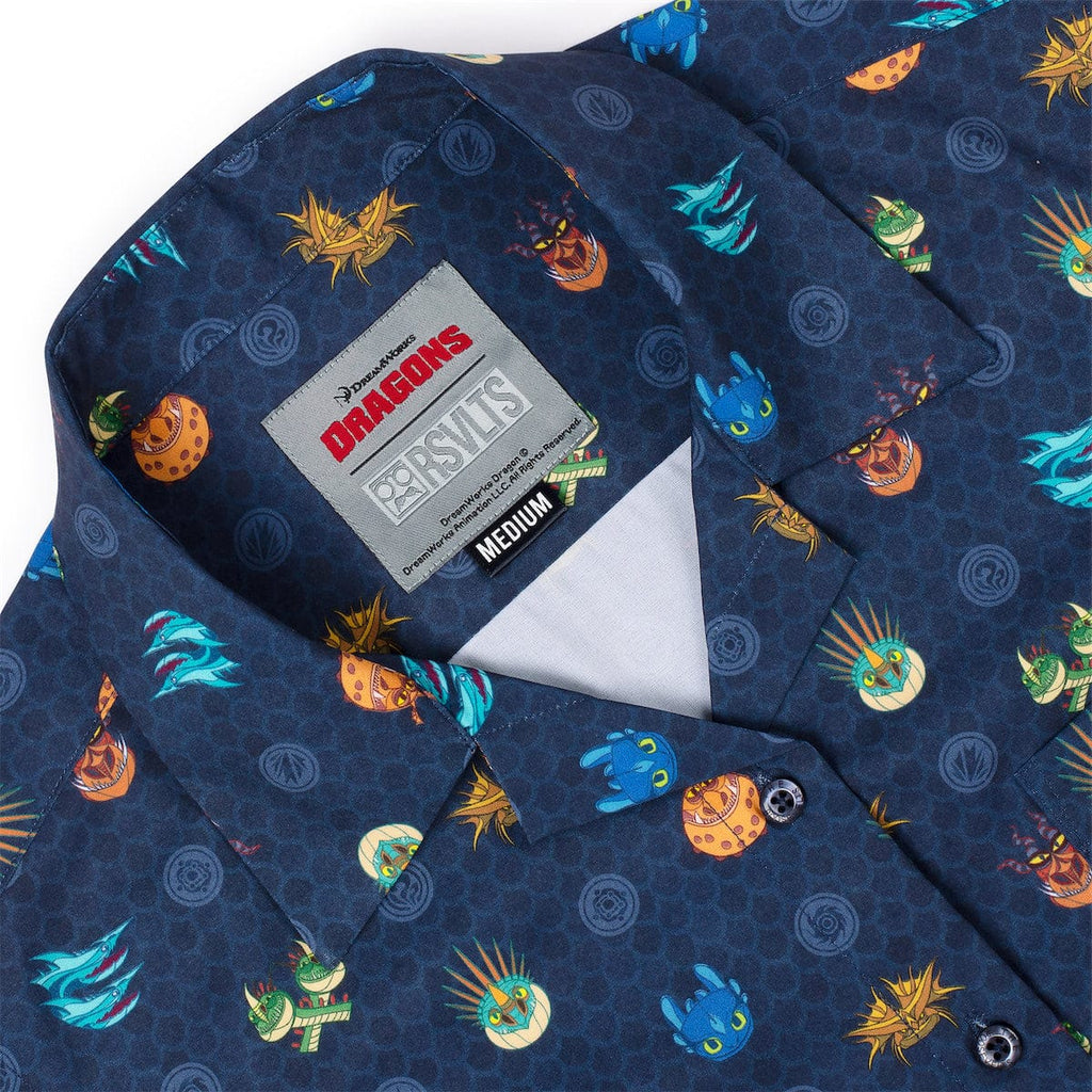 RSVLTS Fiery Faces Women's KUNUFLEX Short Sleeve Shirt in Blue — detail 9
