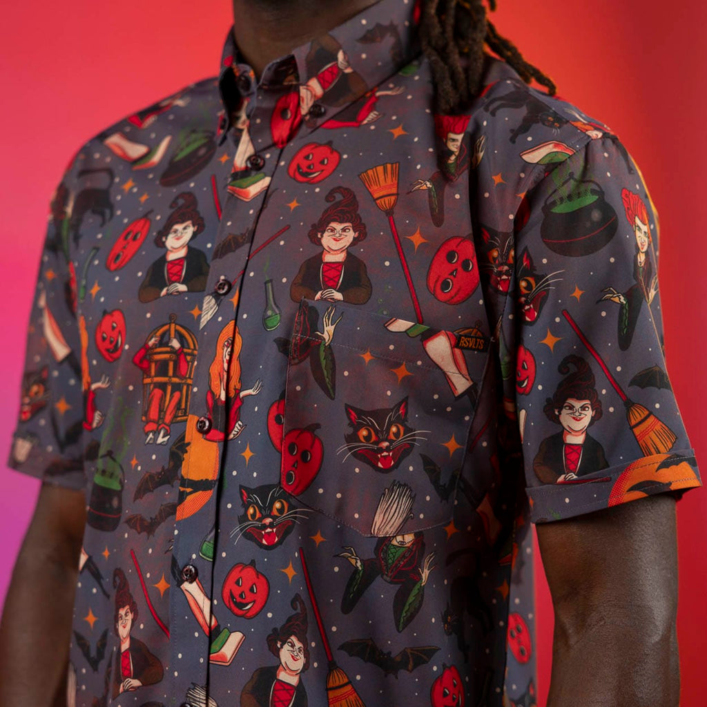 RSVLTS Magic and Mayhem KUNUFLEX Short Sleeve Shirt in Gray — detail 5