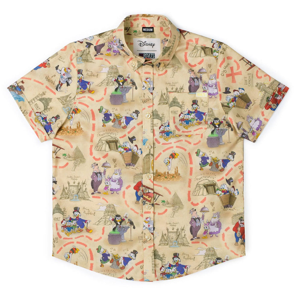RSVLTS Birds of a Treasure Youth KUNUFLEX Short Sleeve Shirt in Multicolor — front view