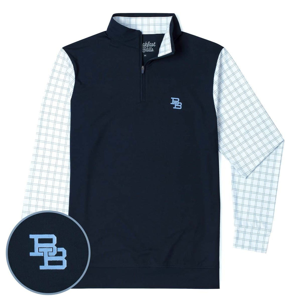 RSVLTS Finance Bro Blue (Monogram) Quarter Zip in Blue — detail 3