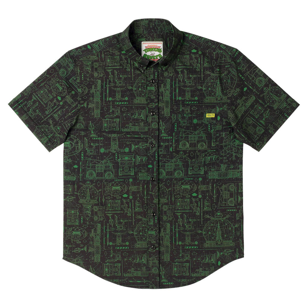 RSVLTS Greenprints KUNUFLEX Short Sleeve Shirt in Black — detail 9