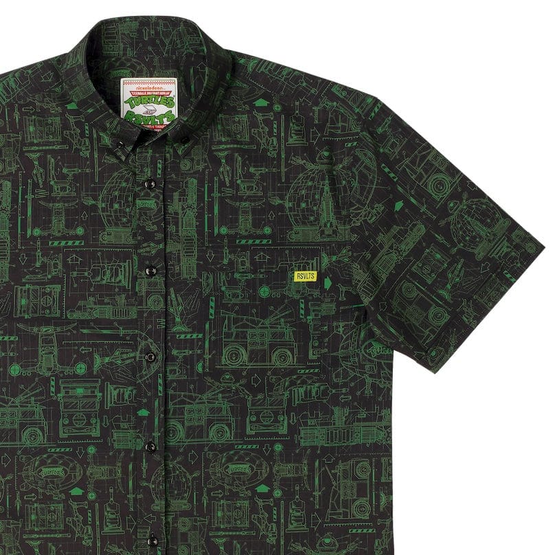 RSVLTS Greenprints KUNUFLEX Short Sleeve Shirt in Black — detail 5
