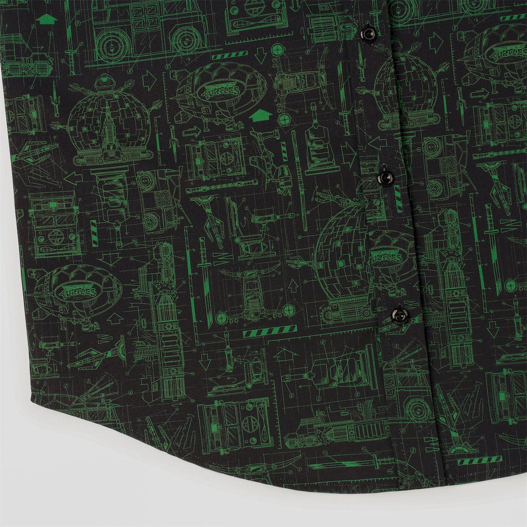 RSVLTS Greenprints KUNUFLEX Short Sleeve Shirt in Black — detail 11
