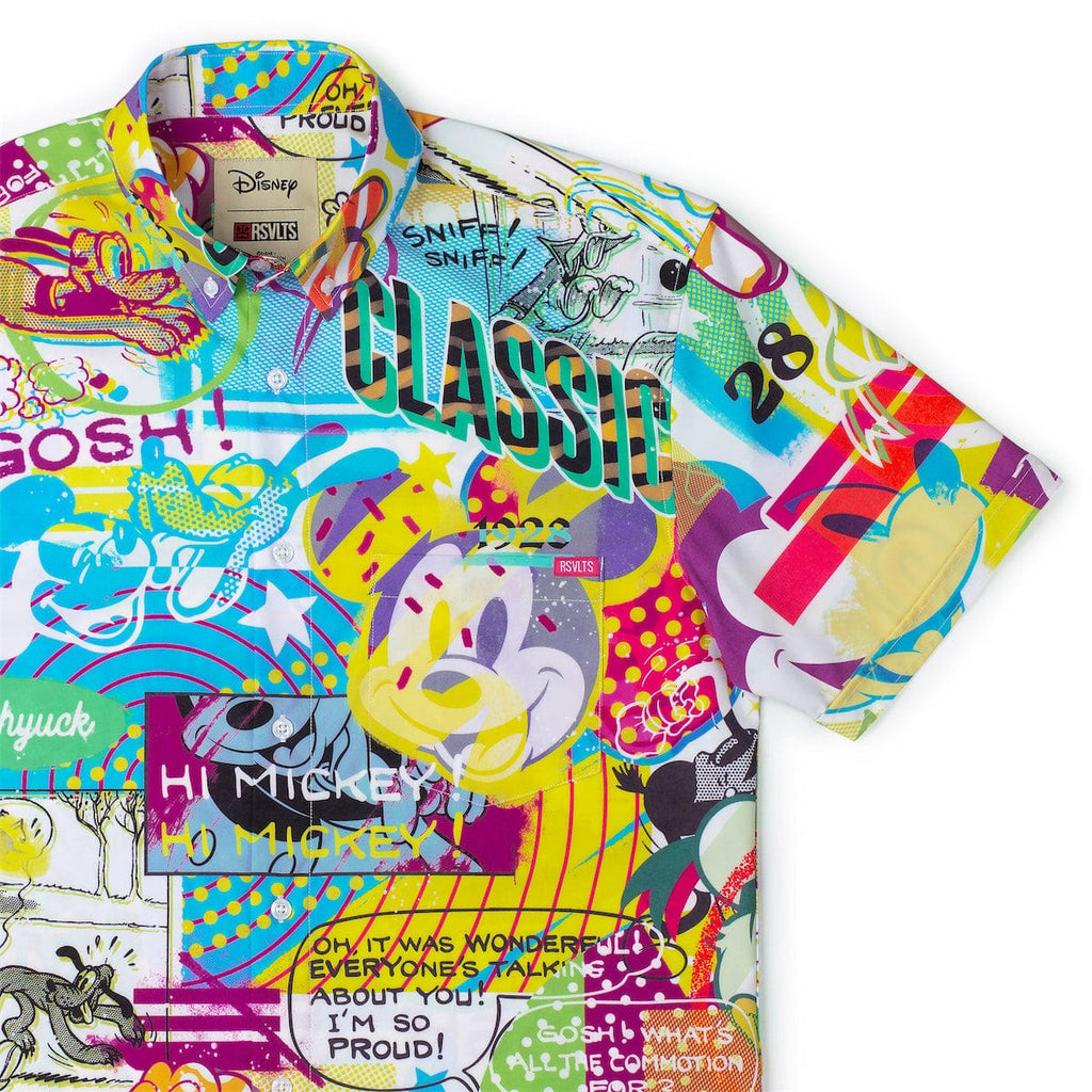RSVLTS Pop Art Party KUNUFLEX Short Sleeve Shirt in Multicolor — front view