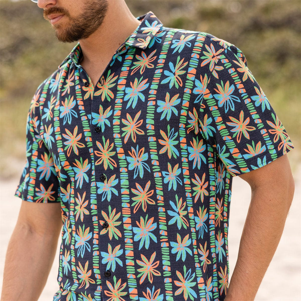 RSVLTS Fleur-escent Bamboo Short Sleeve Shirt — front view