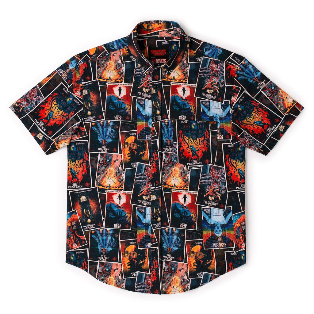 RSVLTS The Art of Four KUNUFLEX Short Sleeve Shirt in Black — detail 8
