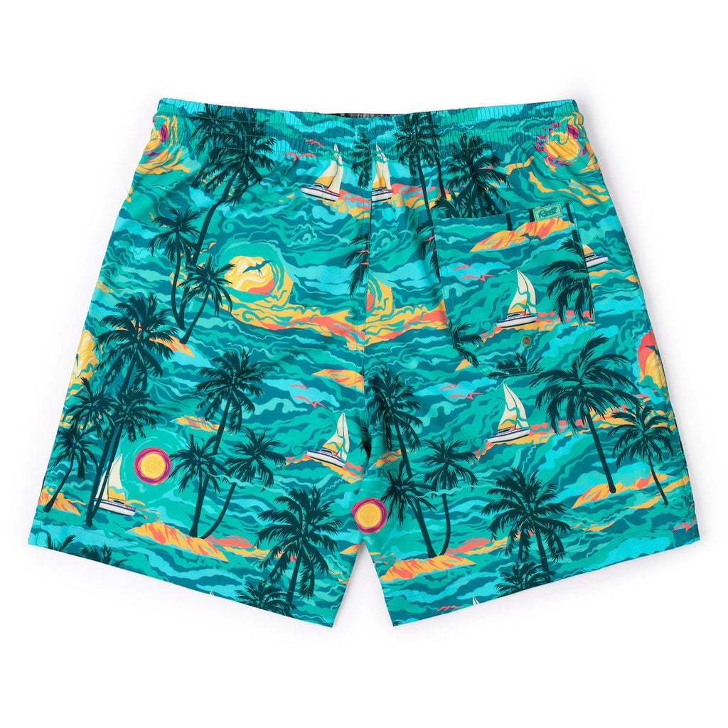 RSVLTS PTO (Palm Tree Oasis) Hybrid Shorts in Green — detail 4