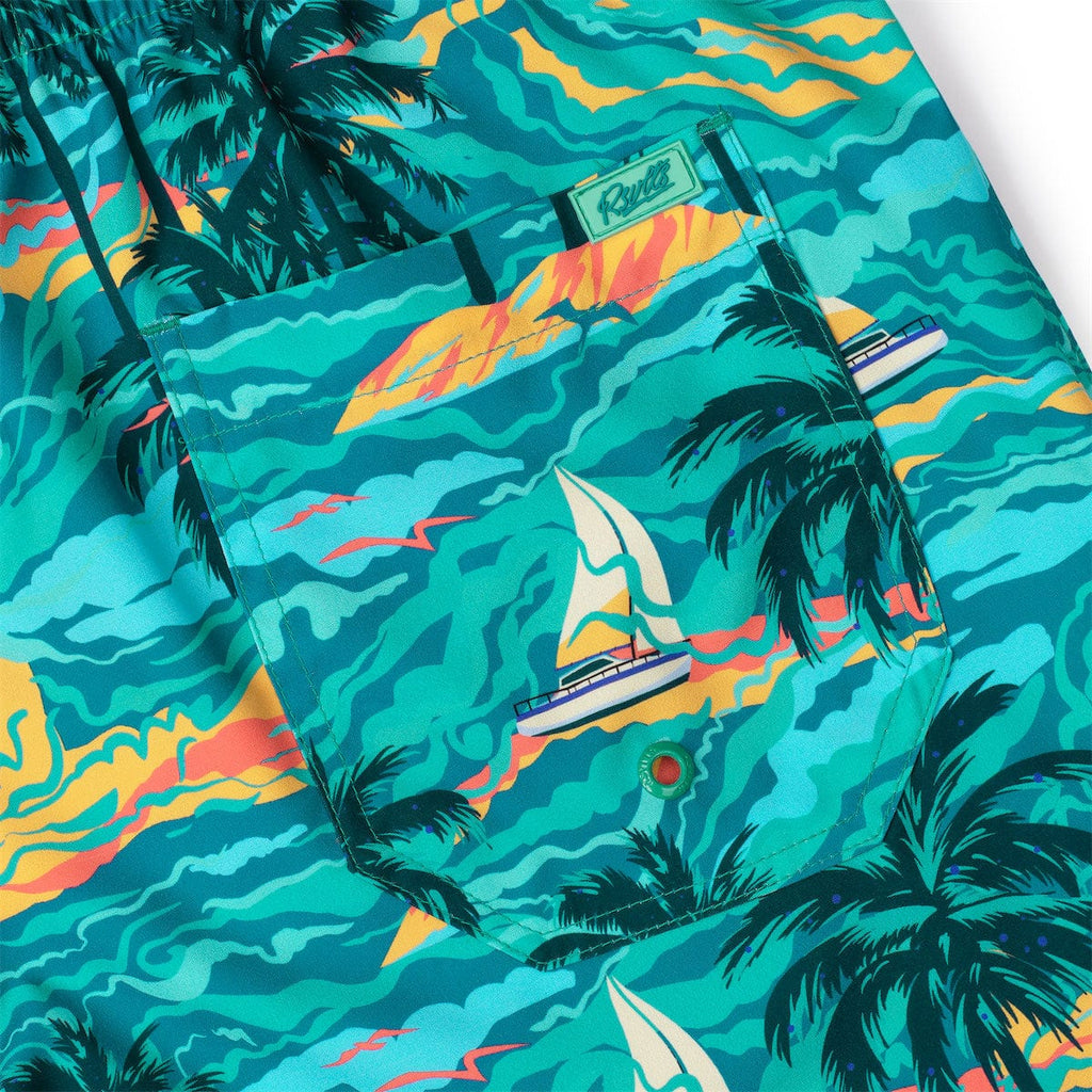 RSVLTS PTO (Palm Tree Oasis) Hybrid Shorts in Green — detail 2