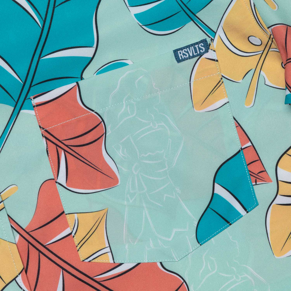 RSVLTS Moana of Motunui KUNUFLEX Short Sleeve Shirt in Blue — detail 4