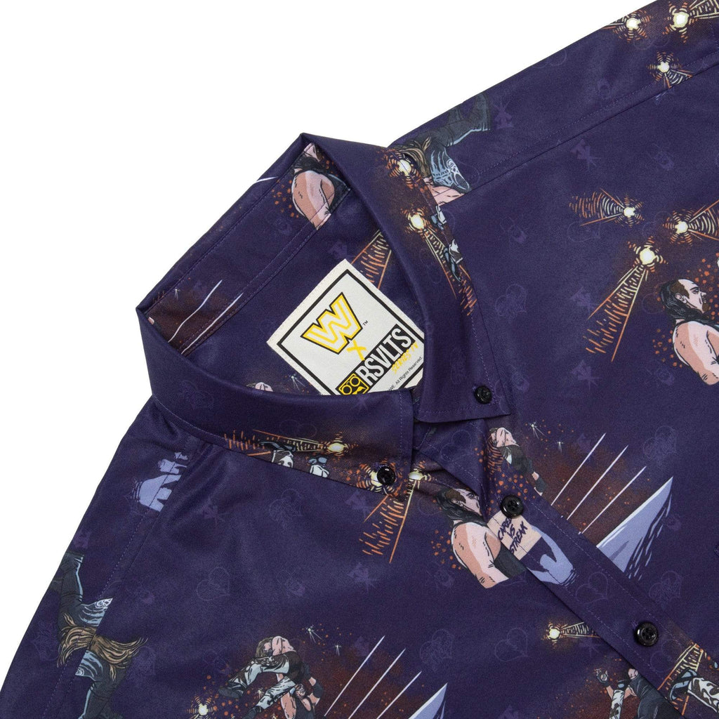 RSVLTS Shawn Michaels vs. Undertaker KUNUFLEX Short Sleeve Shirt in Purple — detail 4