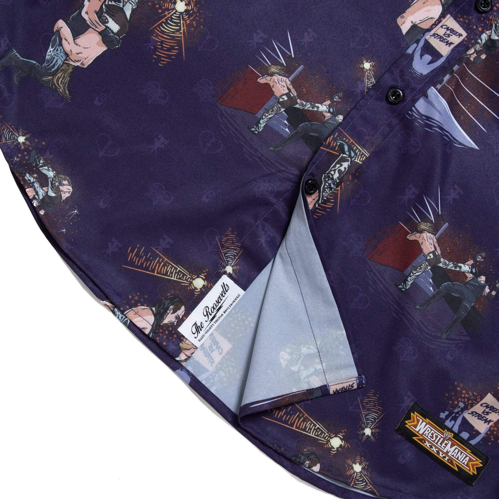 RSVLTS Shawn Michaels vs. Undertaker KUNUFLEX Short Sleeve Shirt in Purple — detail 6