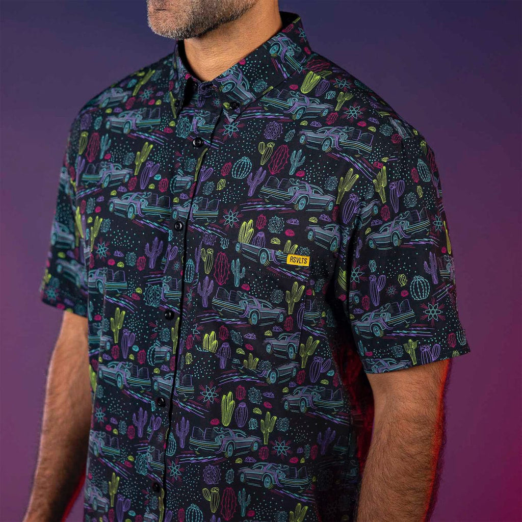 RSVLTS Quantum Cowboys KUNUFLEX Short Sleeve Shirt in Black — detail 9