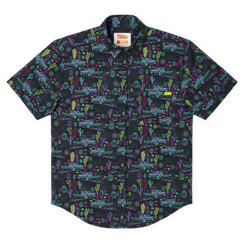 RSVLTS Quantum Cowboys KUNUFLEX Short Sleeve Shirt in Black — detail 10