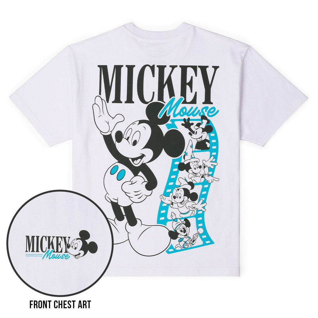 RSVLTS Mickey Through the Ears Vintage Crewneck Tee in White — front view