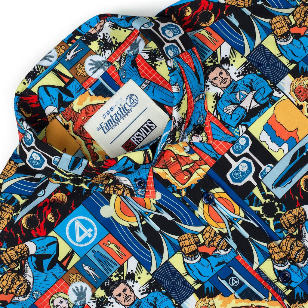 RSVLTS First Family KUNUFLEX Short Sleeve Shirt in Blue — detail 6