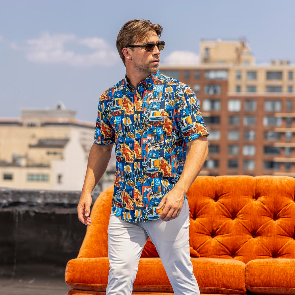 RSVLTS First Family KUNUFLEX Short Sleeve Shirt in Blue — detail 2