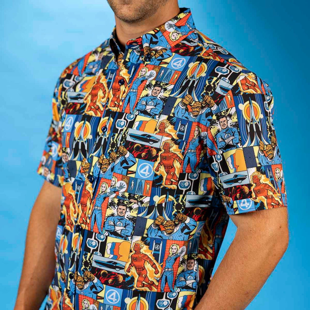 RSVLTS First Family KUNUFLEX Short Sleeve Shirt in Blue — detail 4