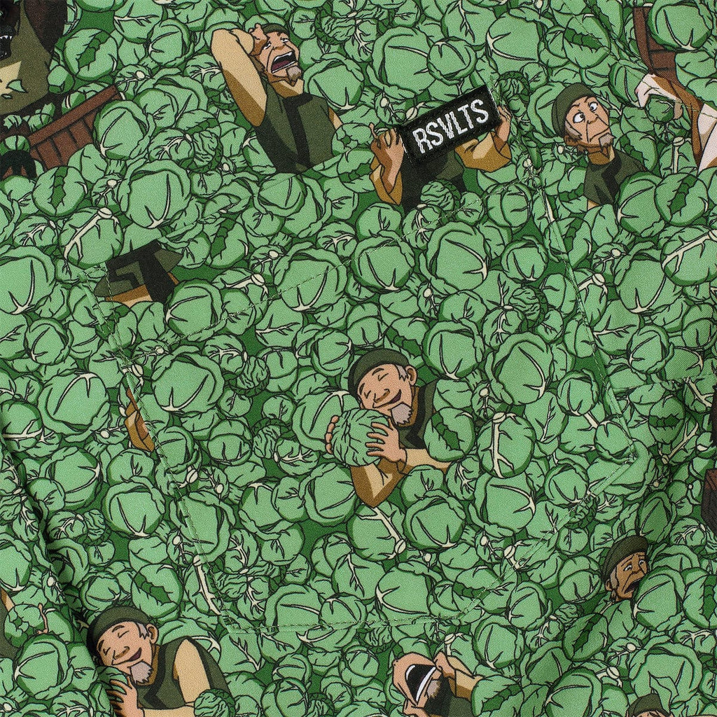 RSVLTS My Cabbages! Women's KUNUFLEX Short Sleeve Shirt in Green — detail 4