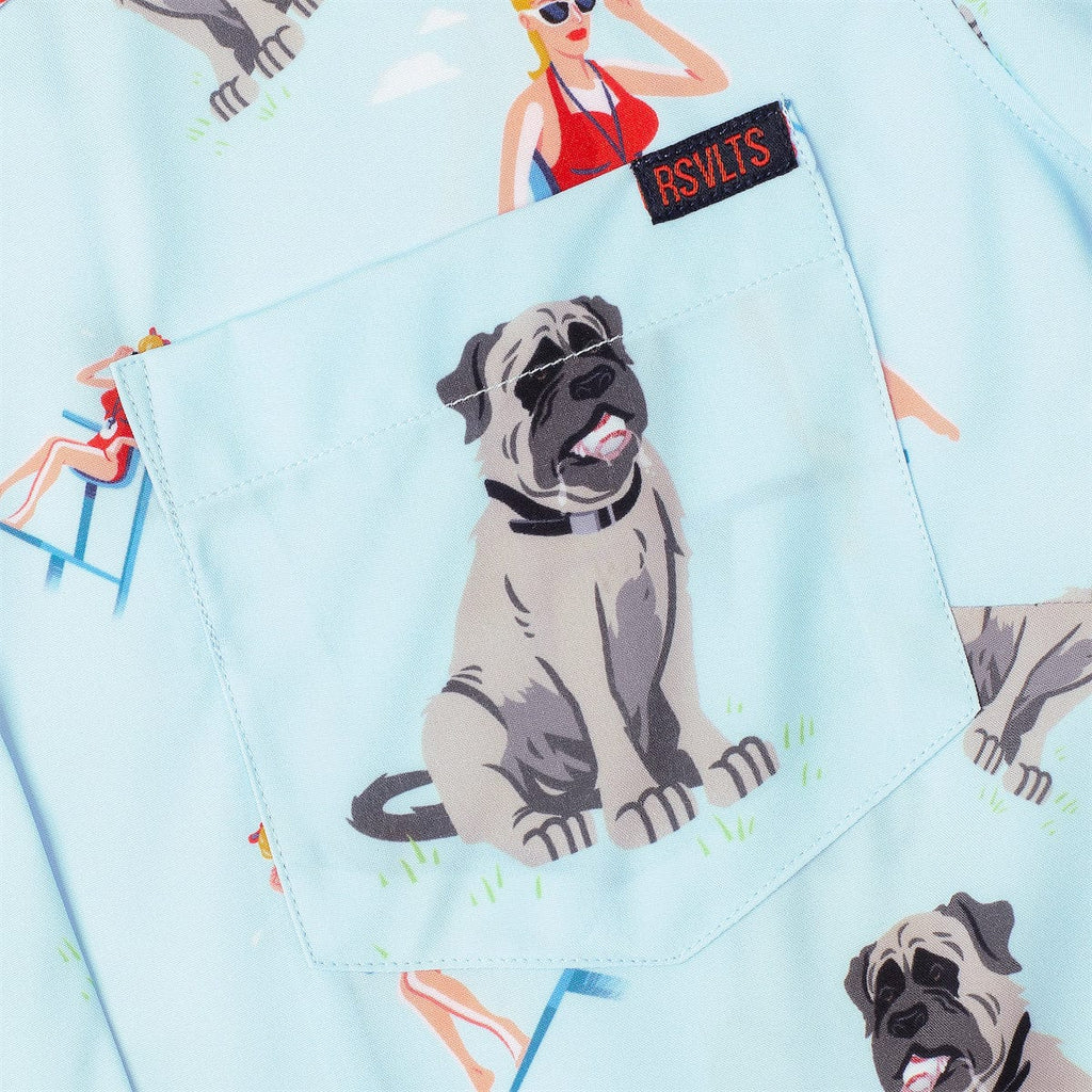 RSVLTS Wendy Peffercorn and the Beast Women's KUNUFLEX Short Sleeve Shirt in Blue — detail 4