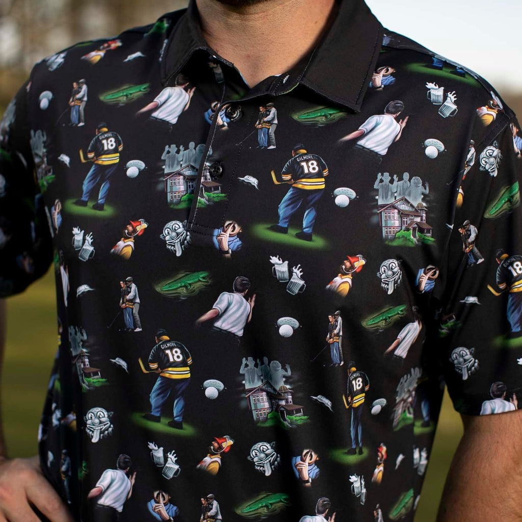 RSVLTS It’s All in the Hips All-Day Polo in Black — front view