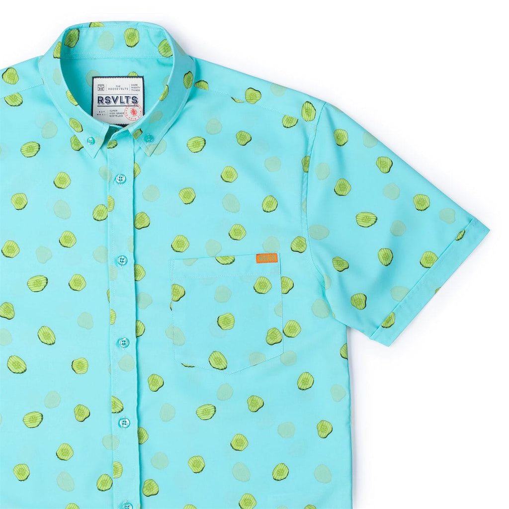 RSVLTS Kind of a Big Dill KUNUFLEX Short Sleeve Shirt in Green — detail 4
