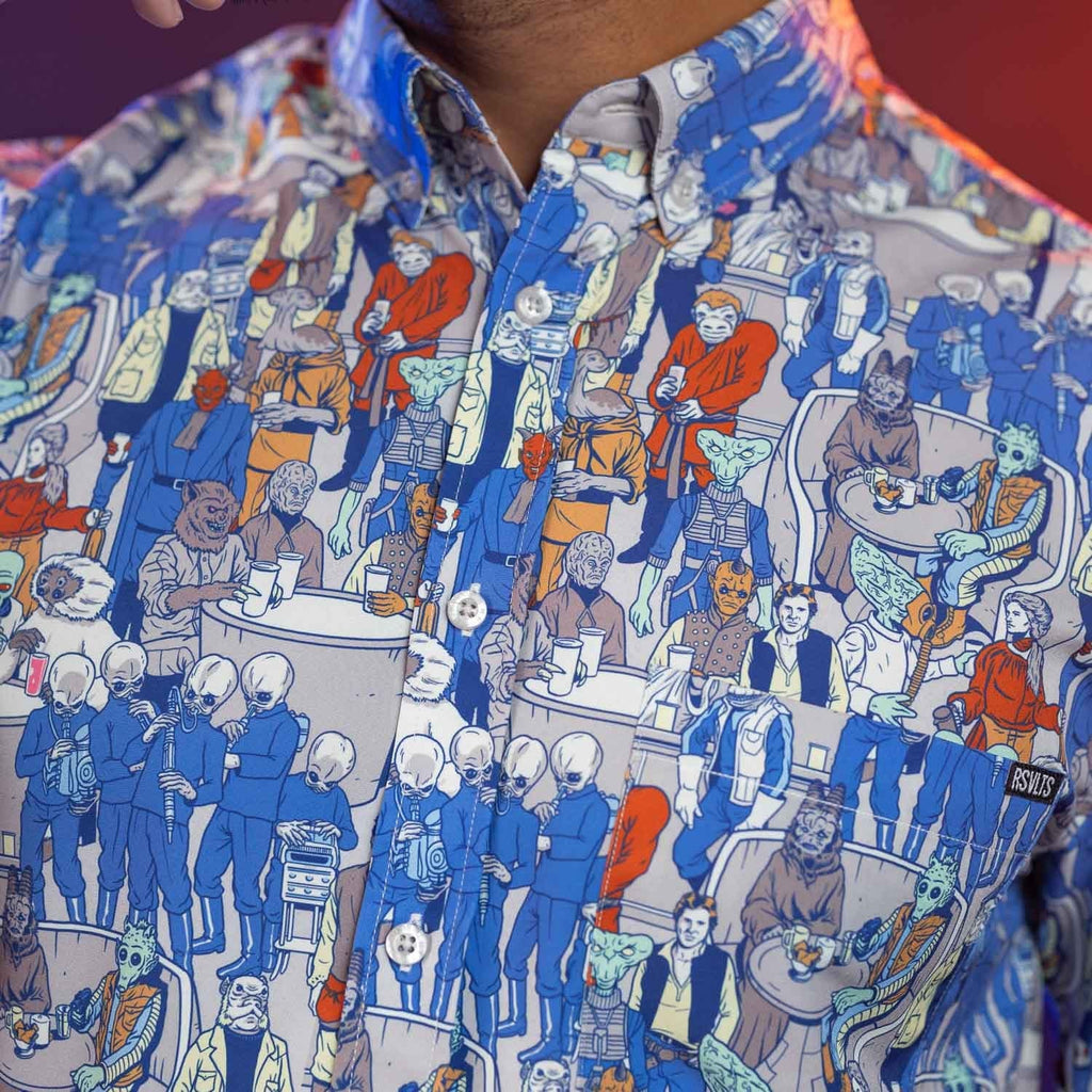 RSVLTS Cantina KUNUFLEX Short Sleeve Shirt in Blue — detail 4