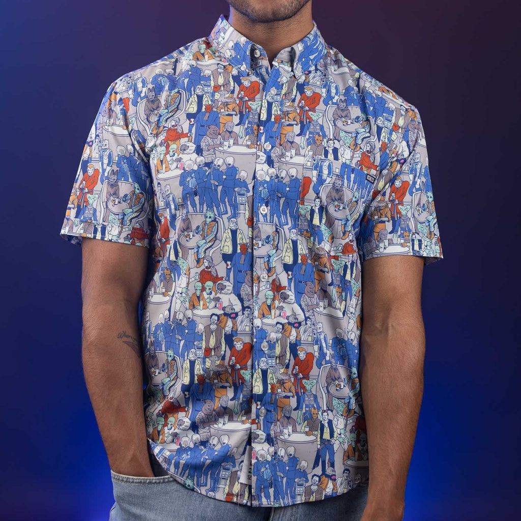 RSVLTS Cantina KUNUFLEX Short Sleeve Shirt in Blue — detail 2
