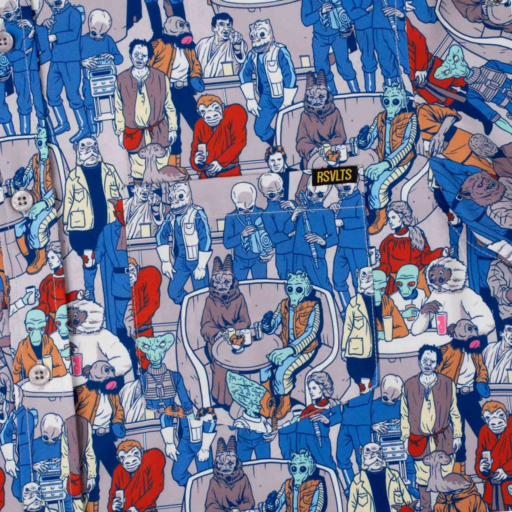 RSVLTS Cantina KUNUFLEX Short Sleeve Shirt in Blue — detail 7