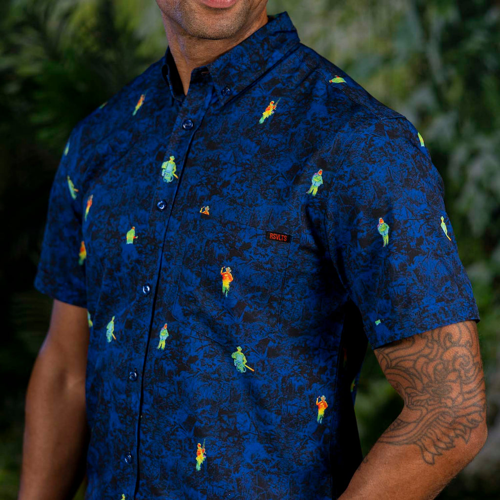 RSVLTS Thermal Vision KUNUFLEX Short Sleeve Shirt in Blue — detail 4
