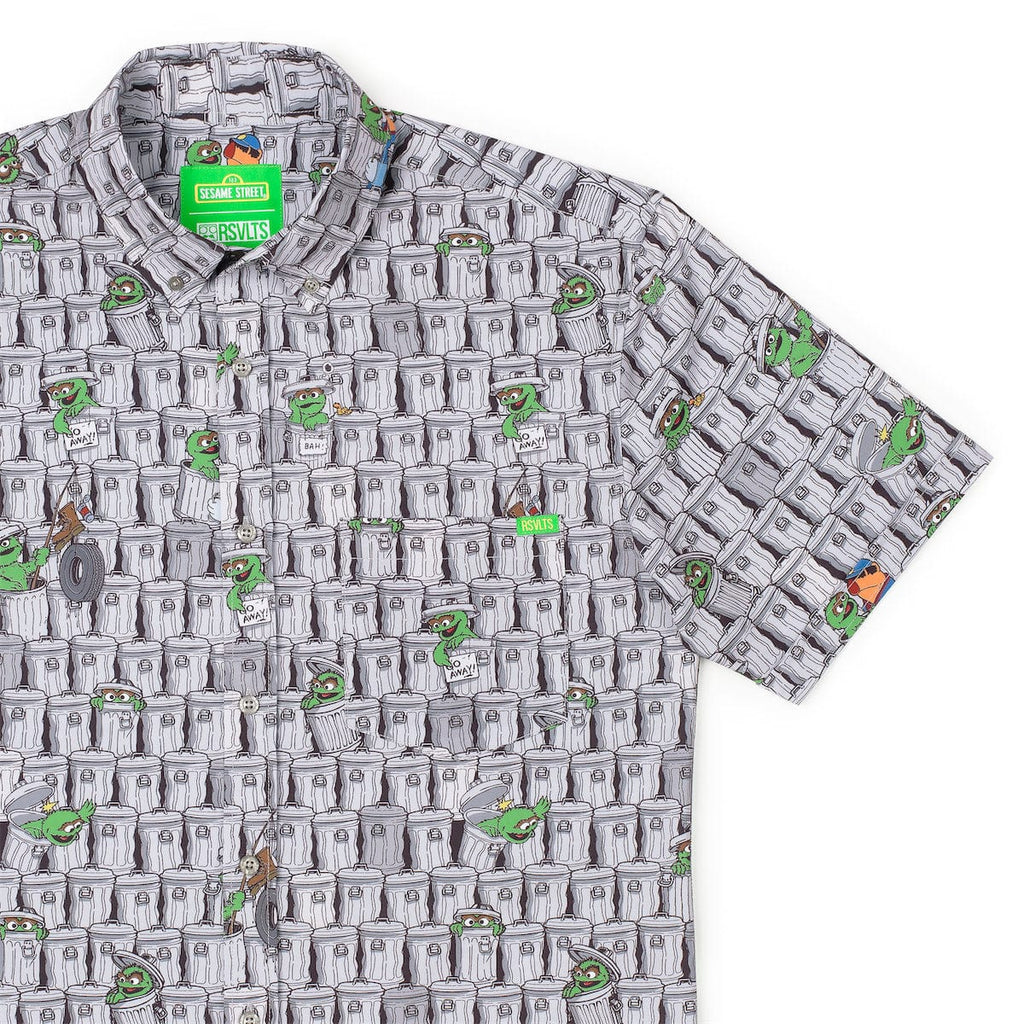 RSVLTS Scram! KUNUFLEX Short Sleeve Shirt in Black — front view