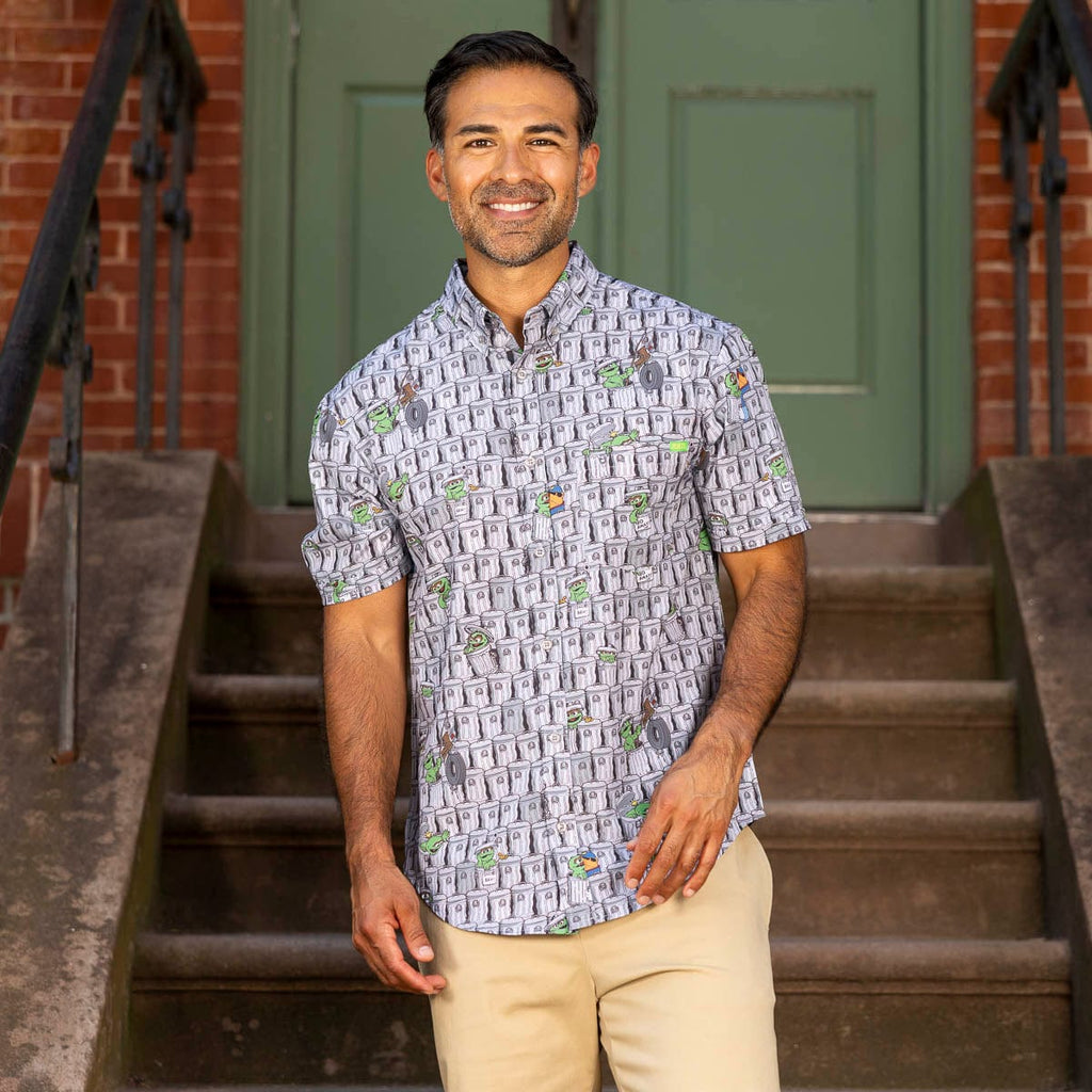 RSVLTS Scram! KUNUFLEX Short Sleeve Shirt in Black — detail 4