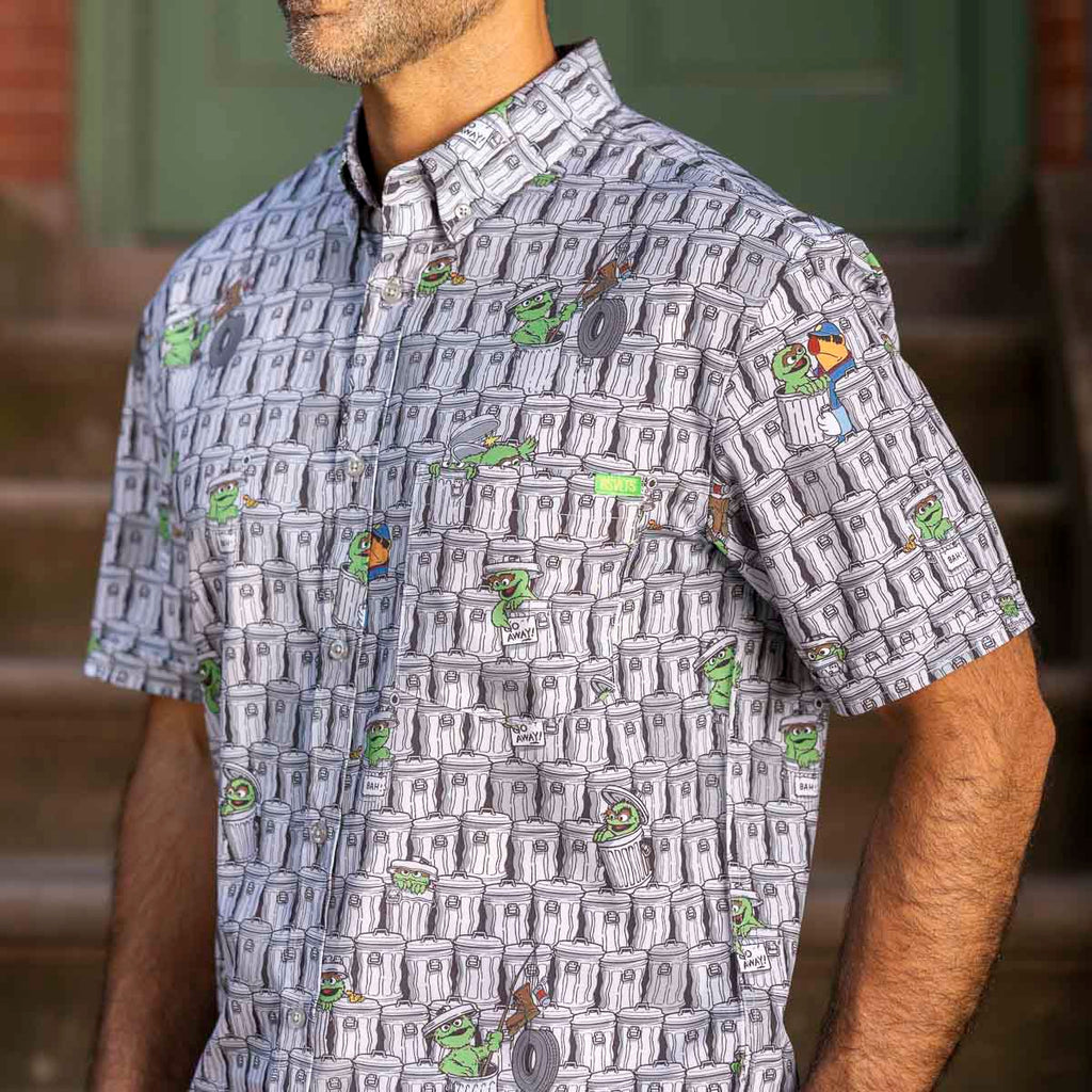 RSVLTS Scram! KUNUFLEX Short Sleeve Shirt in Black — detail 6