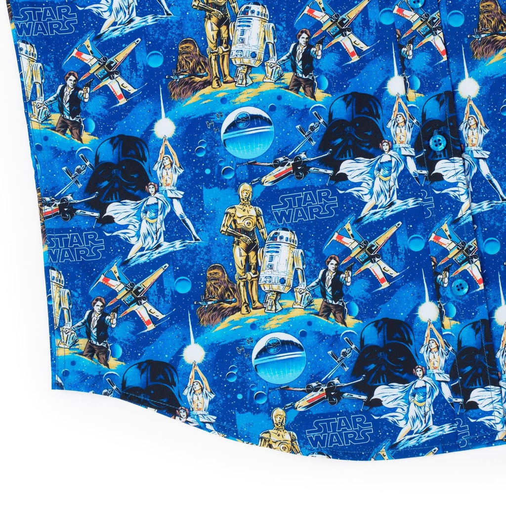 RSVLTS Luke Sleepwalker KUNUFLEX Short Sleeve Shirt in Blue — detail 7