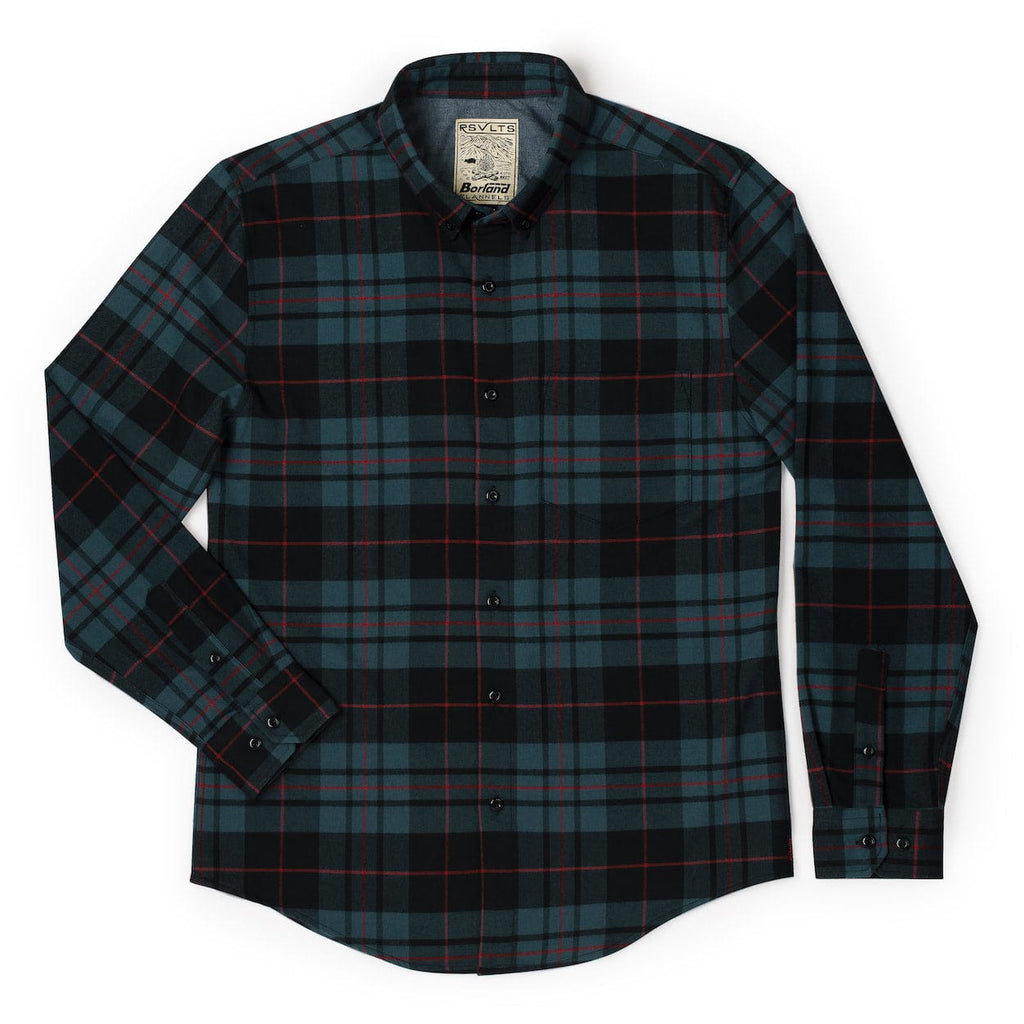 RSVLTS Flantonio Banderas BorlandFlex Long Sleeve Flannel in Blue — front view