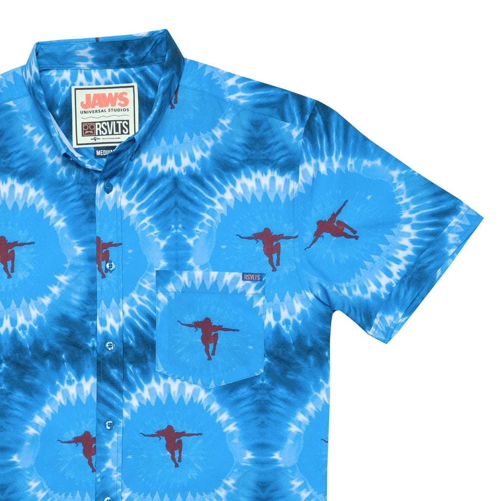 RSVLTS Night Swim KUNUFLEX Short Sleeve Shirt in Blue — detail 2