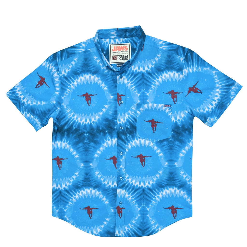 RSVLTS Night Swim KUNUFLEX Short Sleeve Shirt in Blue — detail 3