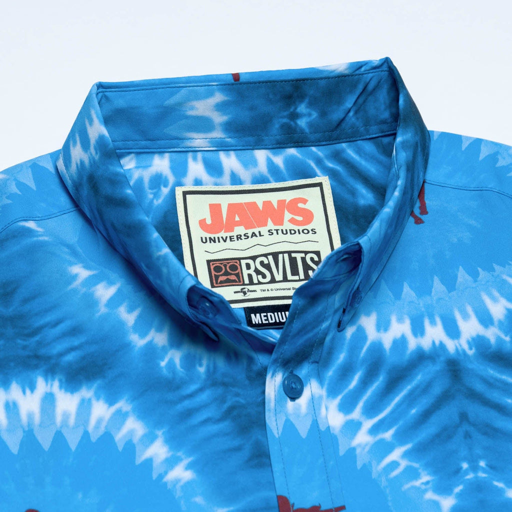RSVLTS Night Swim KUNUFLEX Short Sleeve Shirt in Blue — detail 5