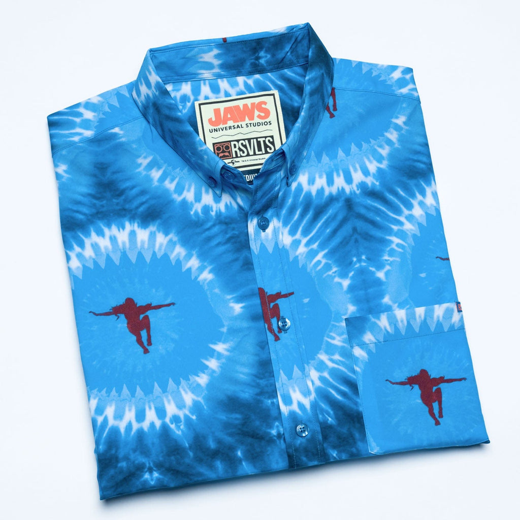 RSVLTS Night Swim KUNUFLEX Short Sleeve Shirt in Blue — detail 9