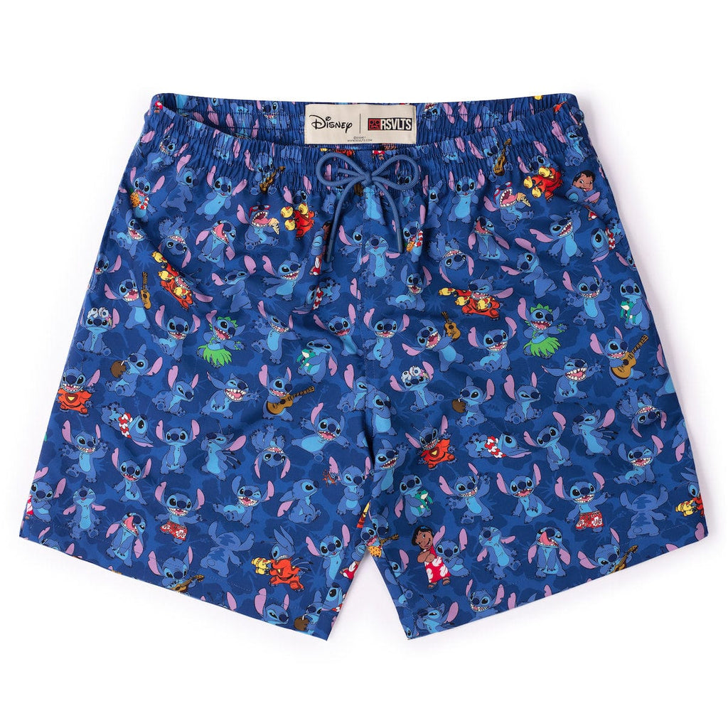 RSVLTS Stitch Being Stitch Hybrid Shorts in Blue — front view