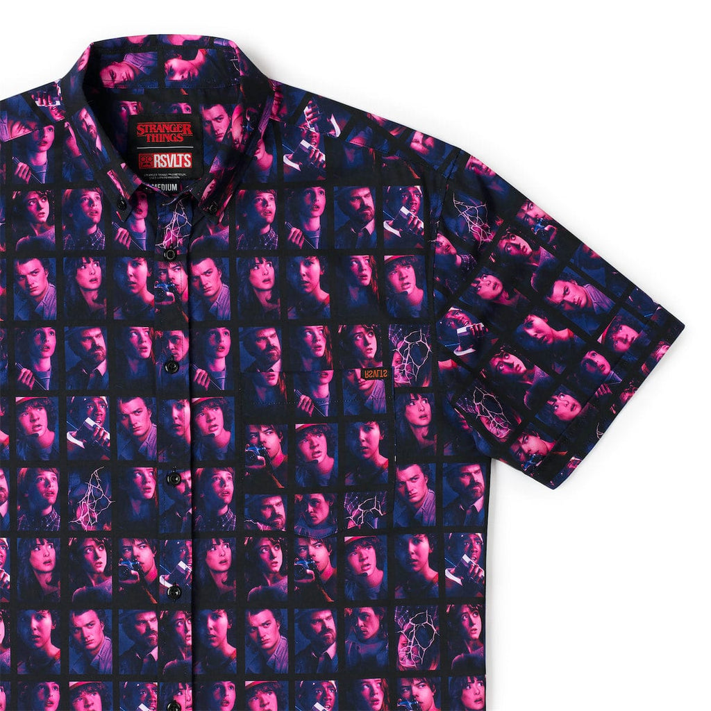 RSVLTS Heroes of Hawkins KUNUFLEX Short Sleeve Shirt in Black — front view