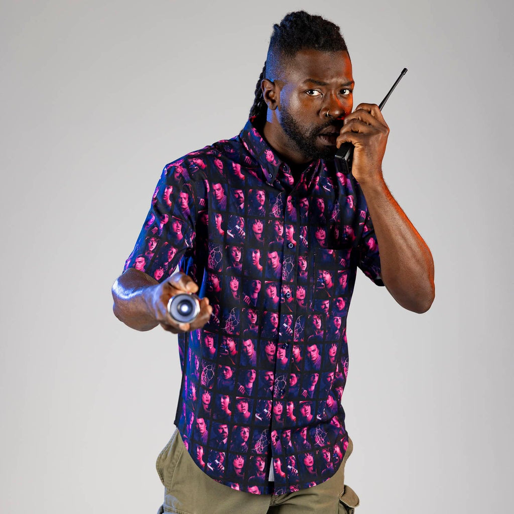RSVLTS Heroes of Hawkins KUNUFLEX Short Sleeve Shirt in Black — detail 5