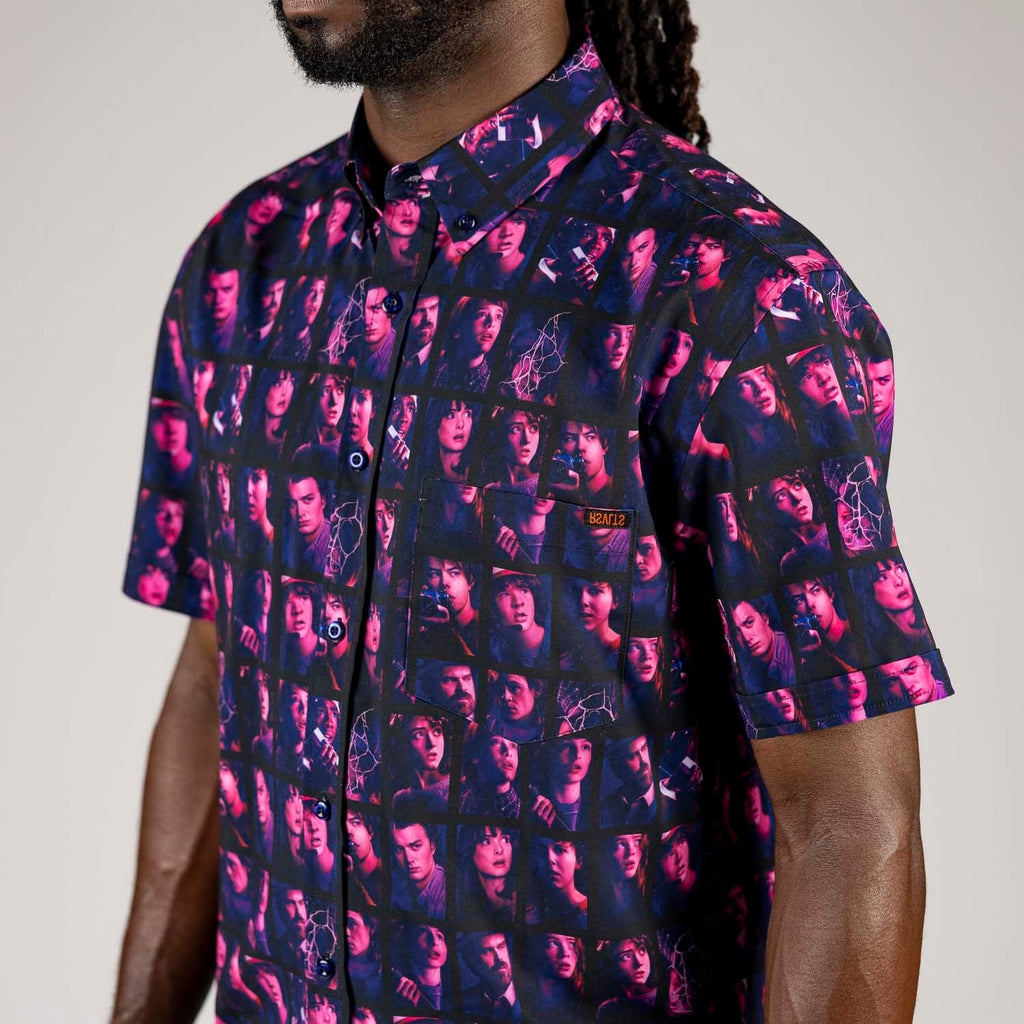 RSVLTS Heroes of Hawkins KUNUFLEX Short Sleeve Shirt in Black — detail 7