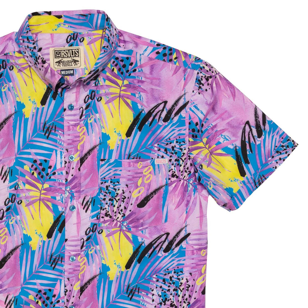 RSVLTS Plum Lake KUNUFLEX Short Sleeve Shirt in Purple — front view
