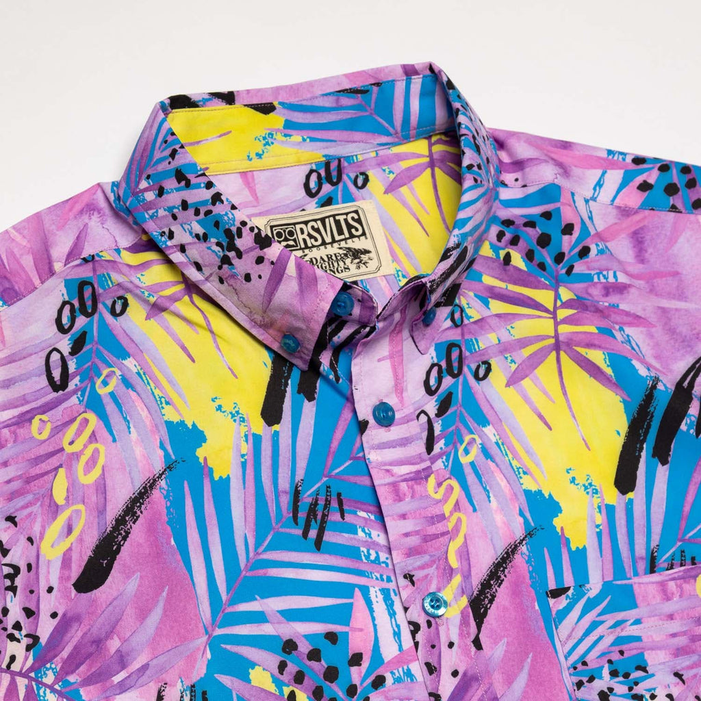 RSVLTS Plum Lake KUNUFLEX Short Sleeve Shirt in Purple — detail 7